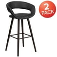 thumbnail image 3 of Flash Furniture 2 Pk. Brynn Series 29'' High Contemporary Cappuccino Wood Barstool in Black Vinyl, 3 of 14