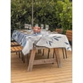 thumbnail image 2 of Outdoor Tablecloth with Umbrella Hole and Zipper, Thanksgiving Rectangle Table Cloth 60x84 Inch Waterproof Tablecloth, Fall Country Blue White Pumpkin Leaves Picnic Table Cover for Patio Camping, 2 of 7