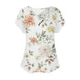 thumbnail image 4 of Fiudx Ofertas de La Semana Top Informal de Primavera y Verano de Manga Corta con Cuello En V para Mujer, 4 of 5