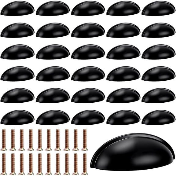 40 Pack Cup Pull Handle 3 Inch Hole Centers Furniture Handles Drawer Pulls Kitchen Cabinet Hardware for Dresser Cupboard Closet