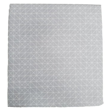 Big One Gray Geometric Grid Cotton Rich Sheet Set, 250 Thread Queen Bed Sheets