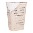 thumbnail image 3 of Mind Reader Slim Tapered Laundry Hamper with Lid, Clothes Basket with Swiss Cross Cut-Outs, Lightweight & Ventilated, Plastic, Ivory, 3 of 9