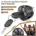 thumbnail image 2 of Starter Ignition Switch W/ 2 Keys Fit For John Deere X100 Series Tractor X300 X304 X310 X320 X324 X330 X340 X350 X354 X360 X370 X380 X384 X390 X500 X5, 2 of 5