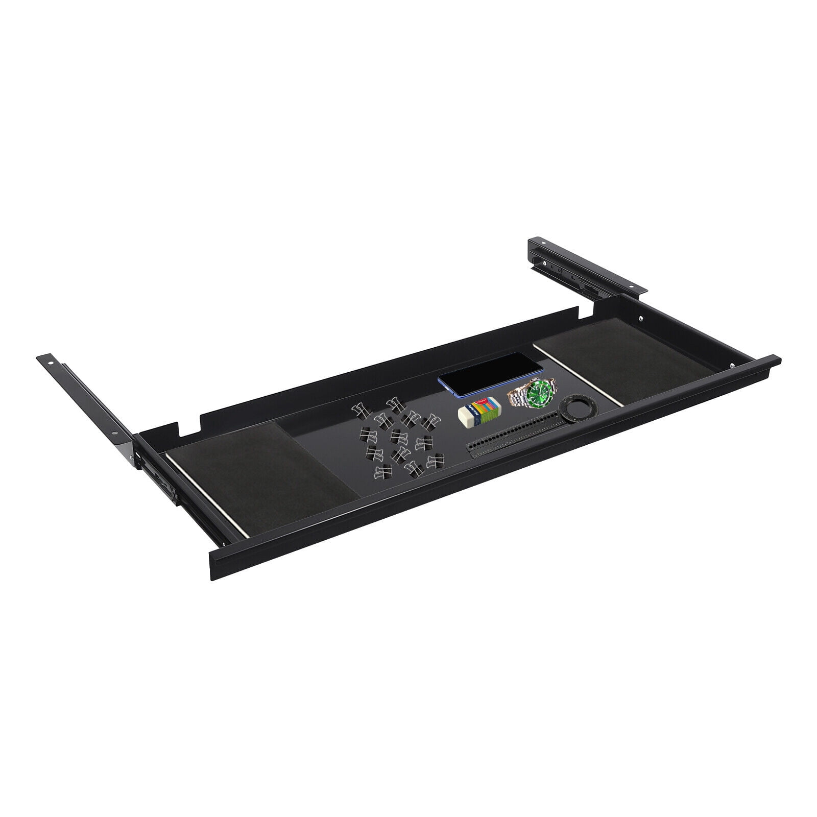 Slide Out Under Desk Keyboard Tray Pull Out Keyboard Drawer Shelf Space Saver