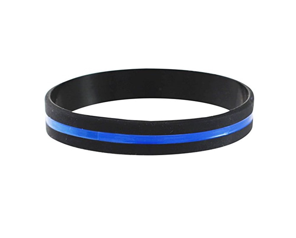 Mens Womens Silicone Police Officers Patrol Awareness Support Bracelet ...