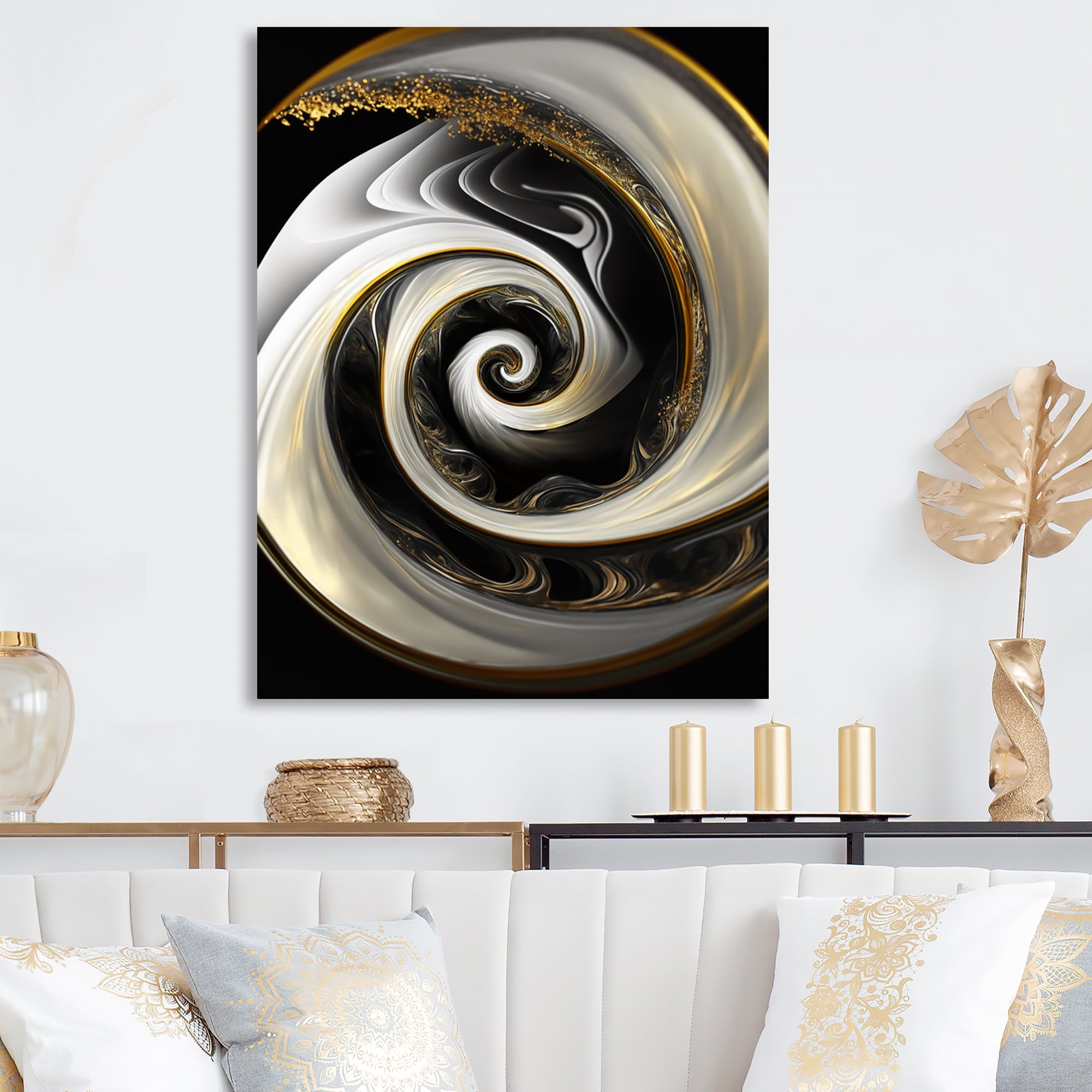 Designart Abstract Modern Swirl I Canvas Wall Art