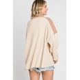 thumbnail image 3 of Women's Apricot Oversized Knit Top With Waffle Contrast, 3 of 4