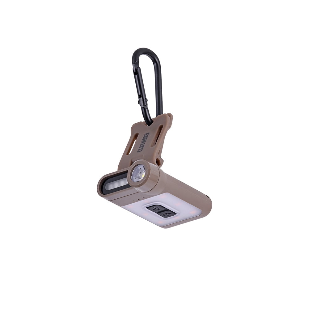 Claymore Capon 65A+ (Tan) - LED Rechargeable Clip-On Cap Headlamp, Lightweight Hat Light for Camping, Running, Hiking, Emergency & Industrial Use, Waterproof, USB-C, Up to 19 Hours of Battery Life.