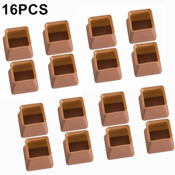 LITTLE HOME 16PCS Clear Silicone Chair Leg Caps, Furniture Feet Covers for Table Floor Protection, Anti-Slip Pads for Dining Chairs, Bar Stools, Kitchen Chairs, Desk Chairs, 3.7x3.7x3cm, 16-Pack