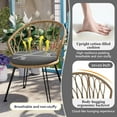 thumbnail image 5 of 3-Piece Outdoor Furniture Sectional Sofa Set,Patio PE Wicker Conversation Sets with Beige Cushions,Top Glass,Lounge Chair for Garden, Deck, Poolside, 5 of 7
