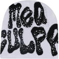thumbnail image 2 of Men Women Letter Graphic Y2K Beanie Knitted Hats Bling Rhinestone Winter Warm Skull Cap Pullover Hat, 2 of 7