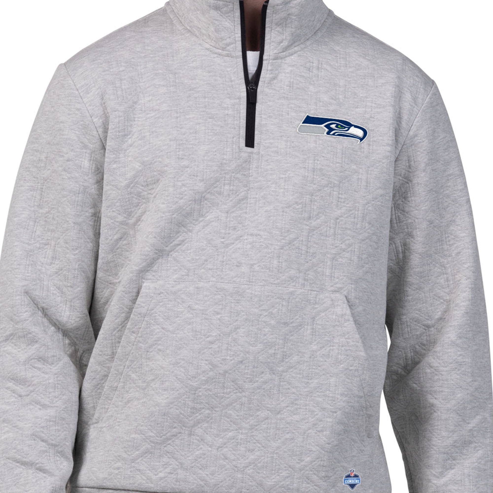 Seattle Seahawks Men's NFL Combine Textured 1/4 Zip Pullover Longsleeve Fleece