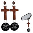 thumbnail image 1 of Car Rearview Cross Hanging Ornament, Christian Christian Gift Cross Charm Rear View Mirror Hanging Pendant Bible Verse I Am With You Always For Car In, 1 of 5