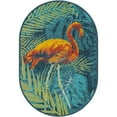 thumbnail image 2 of Unique Loom Outdoor Coastal Collection Area Rug - Flamingo (2'  x 3' 1" Oval Multi/Teal), 2 of 9