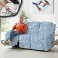 thumbnail image 5 of ZIATUBLES 8 PCS Recliner Sofa Covers Stretch Reclining Couch Covers for 3 Cushion Recliner Chair Slipcovers Furniture Protector Soft Washable Living Room Decor Accessories, Floral Blue, 5 of 9