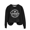 thumbnail image 1 of WTXUE Sweat à Capuche Sans Capuche Rétro Simple à Col Rond Imprimé en Anglais "Your Little Of Sarcastic Sunshine Is Arrivé" Coupe Décontractée (Femmes) Taille g, 1 of 7