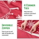 thumbnail image 5 of Gogreen Funda Nórdica King Floral, Juegos de Cama King de Microfibra Suave y Transpirable de 3 Piezas, Funda Nórdica Cómoda King con Patrón, con Cierre de Cremallera (Copo de Nieve Navideño, King), 5 of 8