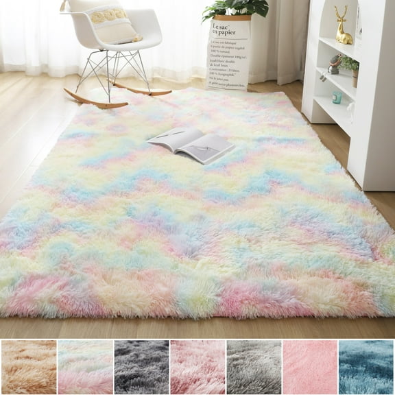 LELINTA 60''x95.7'' Large Fluffy Area Rugs Soft Shaggy Carpet Floor Rugs for Living Room Bedroom Decor, Child and Girls Shaggy Furry Floor Carpet Nursery Rugs Modern Indoor Home Decorative