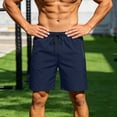 thumbnail image 5 of EOYWHK Men's Gym Shorts Soft Lightweight Breathable Elastic Waist Workout Shorts with Zip Pockets for Running Jogging Blue L, 5 of 9