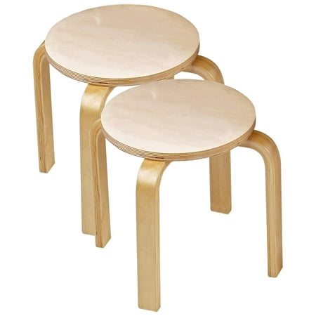 Anatex Wooden Sitting Stools Set of Two Walmart