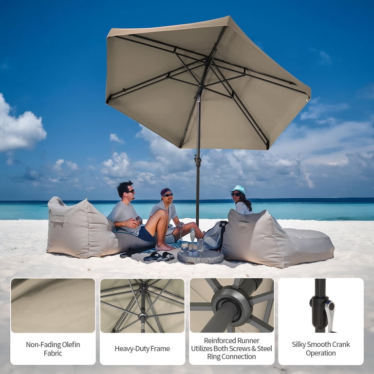 heavy fabric patio umbrella ZLACUIU 10x13FT Cantilever Outdoor Umbrellas, Double Top Large Rectangle Umbrella, Duty 360 Rotation Offset Outdoor Sun Shade for Garden Deck Pool Backyard Patio, Beige : Patio, Lawn Canopy Shape Custom Patio Umbrella (6-Panel) |