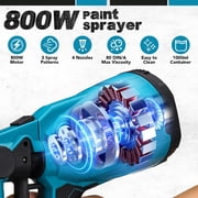 Gisam Cordless HVLP Paint Sprayer 21V MAX, Electric Spray Paint Gun with Adjustable 4 Nozzles & 3 Patterns,1000ML Container & 2PCS 4000mAh Batteries for House Furniture Fence Door Painting