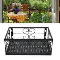 thumbnail image 1 of Balcony Flower Pot Stand Rack Patio Railing Shelf, Thickened Iron Flower Pot Holder Hanging Shelf Basket With Hooks For Outdoor Garden Balcony Fence Patio, Window Decorative, 1 of 8