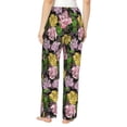 thumbnail image 3 of Qekee Colorful Roses print Women Pajama Pants, 3 of 9