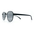 thumbnail image 6 of Boho Normcore Windsor Metal Rim Rectangular Round Hipster Sunglasses Black - Silver Mirror, 6 of 8