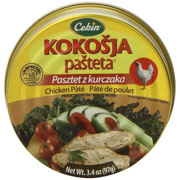 Cekin Kokosja Pasteta Chicken Pate, 3.4oz KKS1 Product of USA - Pack of 5