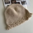 thumbnail image 2 of CoCopeaunts Womens Bucket Hat Retro Knitted Crochet Hollow Brim Beanies Hats Winter Warm All-Match Solid Color Fisherman Cap, 2 of 8