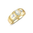 thumbnail image 3 of RYLOS Men's Rings 14K Yellow Gold Classic 8X6MM Oval Gemstone &  Diamond Ring Opal October Birthstone Rings For Man Gold Rings Size 13, 3 of 7