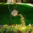 thumbnail image 1 of Farol con regadera solar LED, impermeable, diseño hueco, decorativo, de metal retro, para mesa de jardín, patio, jardín, camino de entrada (con soporte), 1 of 5
