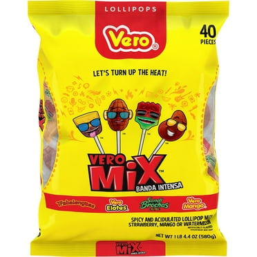Vero  Mix Banda Intensa 40 ct  Bag,  Chili Flavored  Lollipop