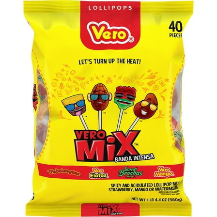 Vero Mix Banda Intensa 40 ct Bag, Chili Flavored Lollipop