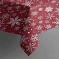 thumbnail image 3 of Red Christmas Snowflake Pattern Rectangle Tablecloth 60"x84",Waterproof Polyester Rectangle Table Cloth, Wipeable Spillproof Polyester Tablecloth for Dining, Camping, Indoor and Outdoor, 3 of 5
