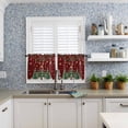 thumbnail image 6 of Grey Christmas Snowman Curtain Valances Set Xmas Snowflake Elk Tree Balls Kitchen Curtains 24&nbsp;inch Length Rod Pocket Valance and Tiers 3 Piece Set Small Bedroom Bathroom Laundry Decor, 6 of 7