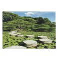 thumbnail image 1 of Peace Cutting Board, Stone Path in Japanese Garden Lake with Lotus Leaves Nature Scenery, Decorative Tempered Glass Cutting and Serving Board, Large Size, Lime Green Sky Blue, by Ambesonne, 1 of 1