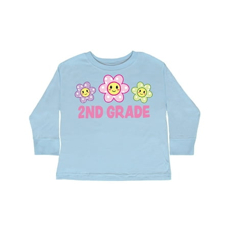 

Inktastic 2nd Grade with Polka Dot Flowers Gift Toddler Toddler Girl Long Sleeve T-Shirt