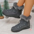 thumbnail image 6 of Gyexs Winter Boots for Women Snow: Furry Lined Warm Ankle Boots - Adjustable Waterproof Outdoor Zipper Snow Shoes, Grey, Size 8.5, 6 of 8