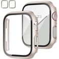 thumbnail image 2 of Paquete de 2 Estuches con Protector de Pantalla de Vidrio Templado para Apple Watch Series 9/8/7 41 mm, JZK Slim Guard Parachoques Cubierta Protectora de PC Dura de Cobertura Completa Estuche Delgado, 2 of 4