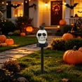 thumbnail image 2 of Kdkad Halloween Skull Solar Lights, Resin Waterproof Garden Lights, Spooky Skull Flickering Flame LED Pathway Lights for Halloween Outdoor Decorations Patio Yard Lawn Porch Supplies, 2 of 7