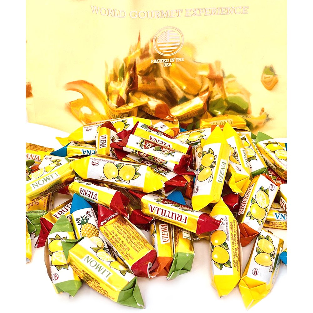 SweetGourmet Arcor Premium Hard Candy Vienna Assorted Fruits Filled Hard Candies Bulk Wrapped