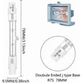 thumbnail image 2 of shiyou-J Type 200 Watt 78 mm Q150 T3/78mm (3.07 Inches) 120 Volt R7S Base Halogen, 2 of 4