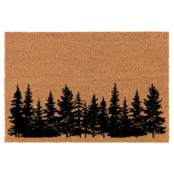 Welcome Doormat Coco Coir Door Mat Gift Forest Treeline (24" x 16")