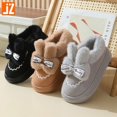 thumbnail image 4 of Zapatillas de algodón con tacón para mujer, ropa exterior de invierno, además de zapatos de algodón cálidos de terciopelo, botas de algodón de conejo de felpa con suela gruesa para interiores, inviern, 4 of 5