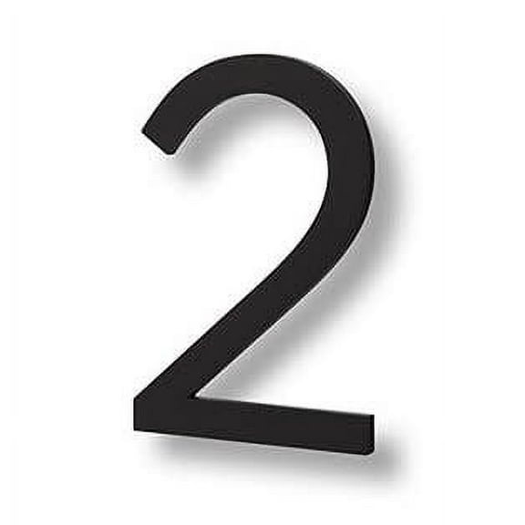 Sure-Loc Hnf6-2 6"" Tall Brushed Aluminum Floating House Number 2 - Black