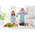 thumbnail image 2 of Beabes Delantal de chef con diseño de flamenco rosa, 27 x 31 pulgadas, diseño de pájaros rosas tropicales, animales en azul, delantales sin pelusas para barbacoa, parrilla, jardinería, cocina, con cor, 2 of 5
