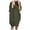 Army Green, variant on AOOCHASLIY Ladies Dresses Women's Round Neck Trendy Casual Solid Color Slit Irregular Sleeveless Dress Skirt Zipper Dress
