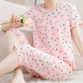 thumbnail image 5 of zbxnLI Plus Size Womens Pajama Sets Floral Short Sleeve Sleepwear Capri Pants Pjs Sets Loungewear Outfits, 5 of 9